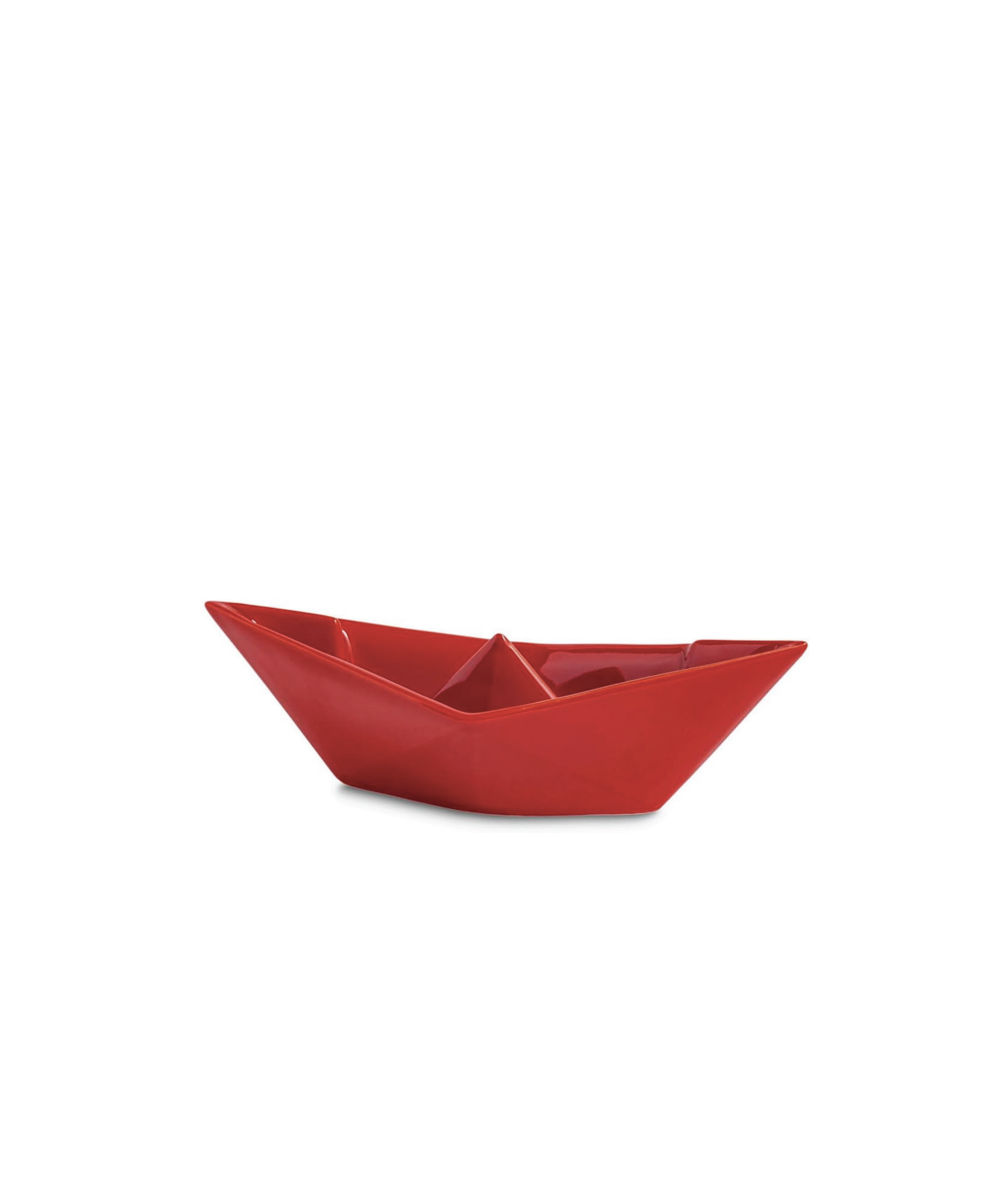 Ceramiche Crescentini Barchetta Origami Rosso Lucido