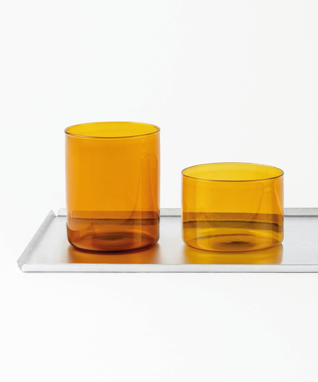 KnIndustrie Set 6 Bicchieri Tumbler Basso Lime Line Ambra