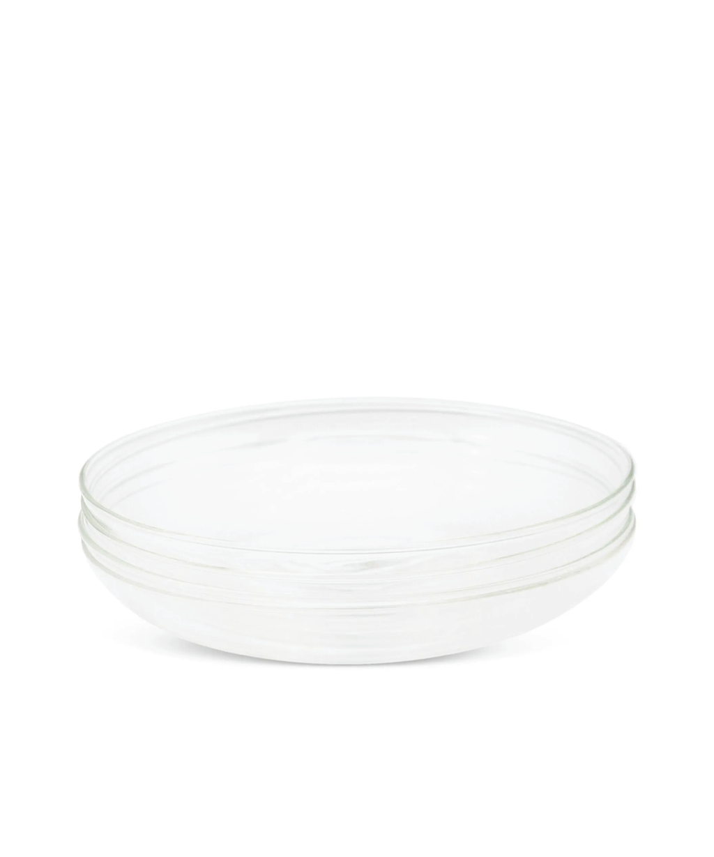 KnIndustrie Set 4 Piatti Fondi Vetro Borosilicato Shabbychic