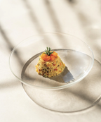 KnIndustrie Set 4 Piatti Fondi Vetro Borosilicato Shabbychic