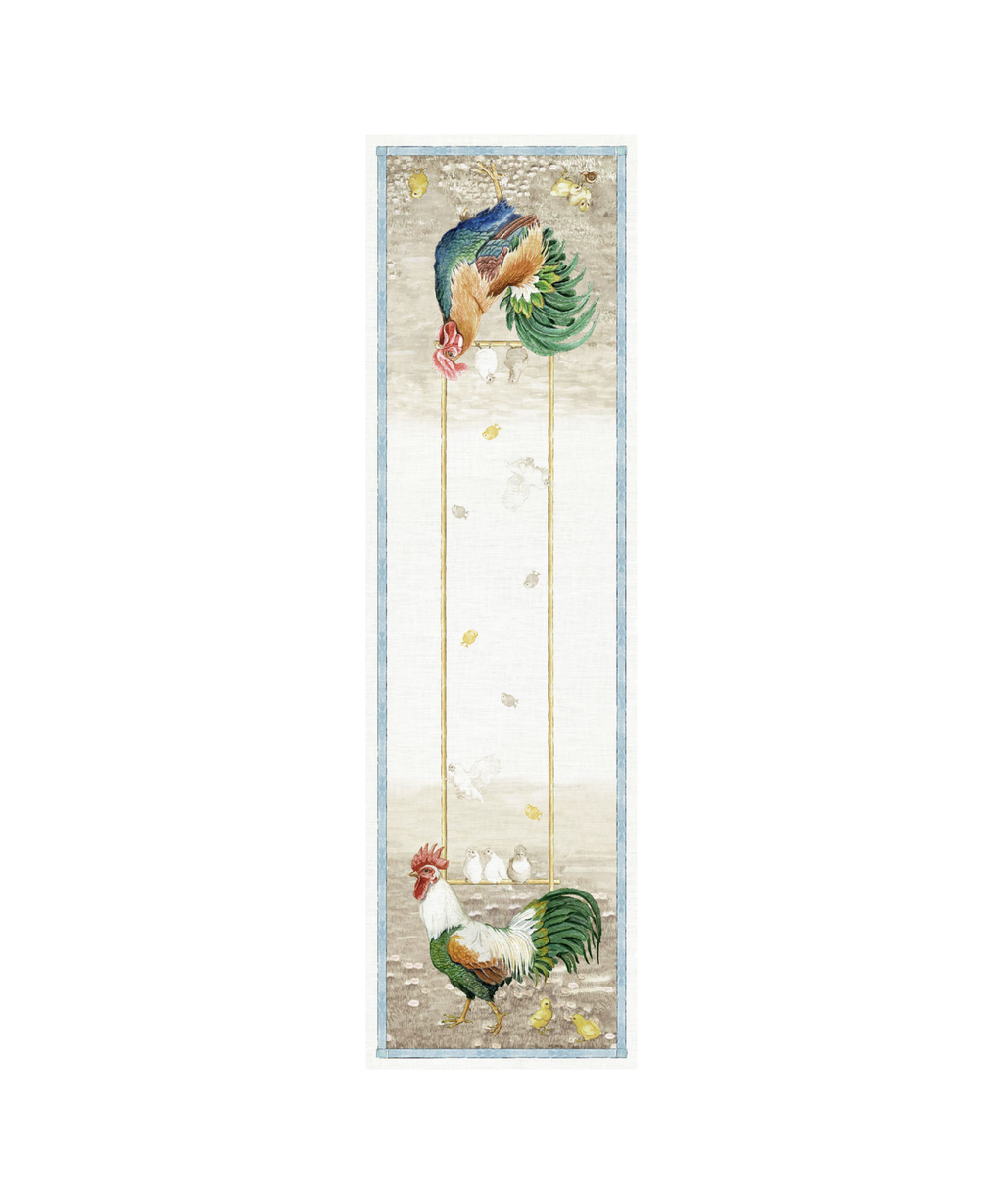 Tessitura Toscana Telerie Runner Roosters