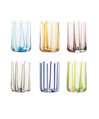 Zafferano Set 6 Bicchieri Tumbler Tirache Monocolore Assortiti